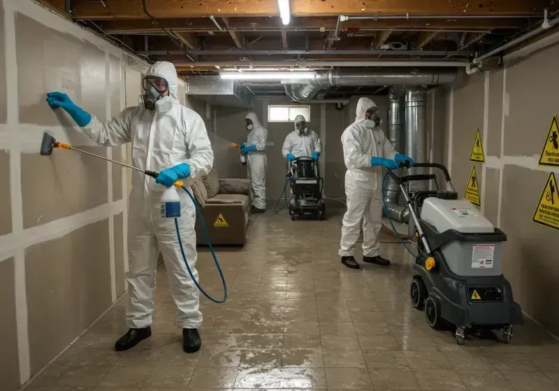 Basement Moisture Removal and Structural Drying process in Del Rey, CA